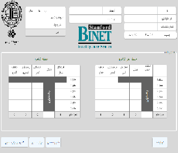 صفحه ی اصلی نرم افزار تفسیر مقیاس هوشی استنفورد بینه